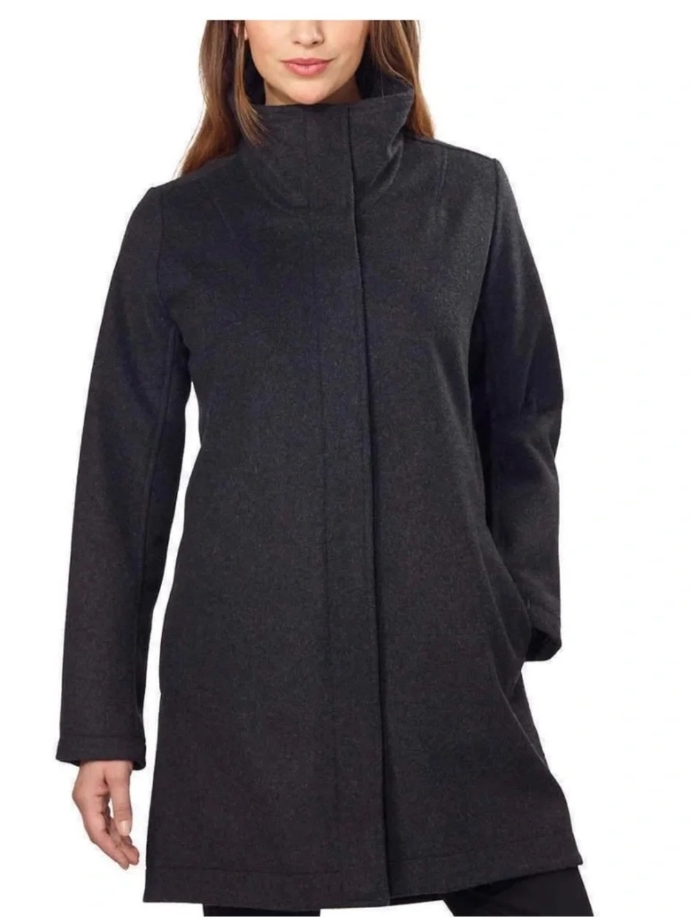 Pendleton Women's Water Resistant Cascade Wool Campbell Coat Jacket Charcoal - Picture 2 of 11